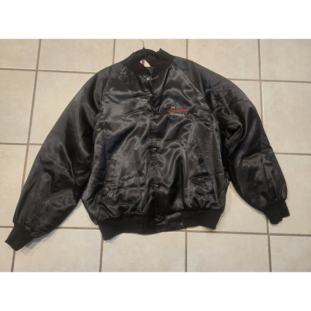 Vintage Chevrolet Heartbeat Of America Satin Bomber Jacket USA XXL GM